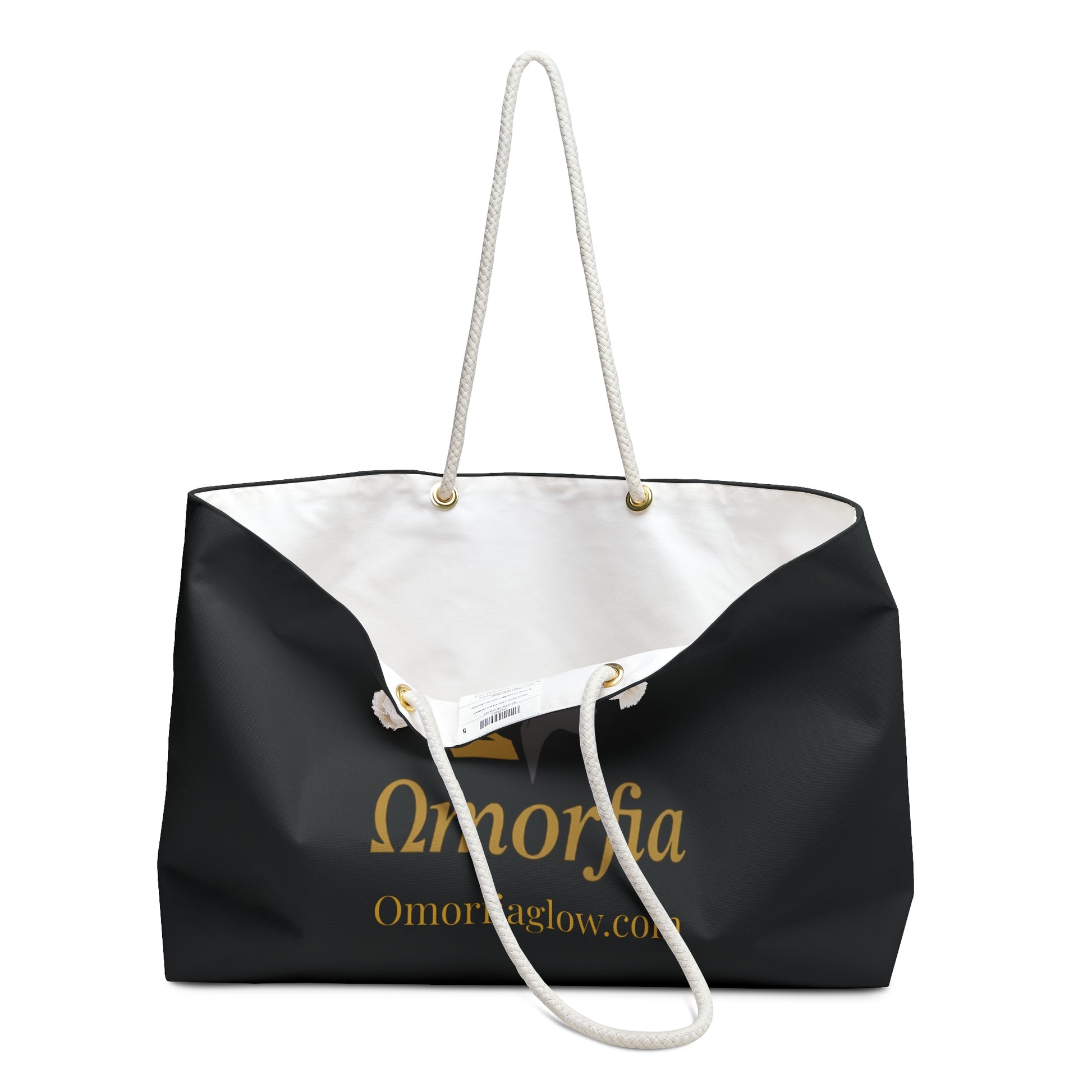 Sac week-end Omorfia Glow Logo — Cabas noir et or